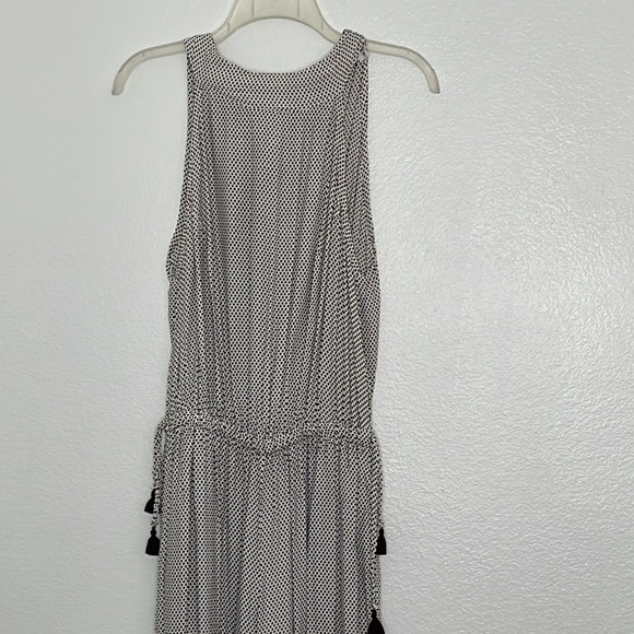 Faithful The Brand Emery Jumpsuit White Brown Cropped Wide Leg Dimond Tie Neck M - Picture 4 of 11